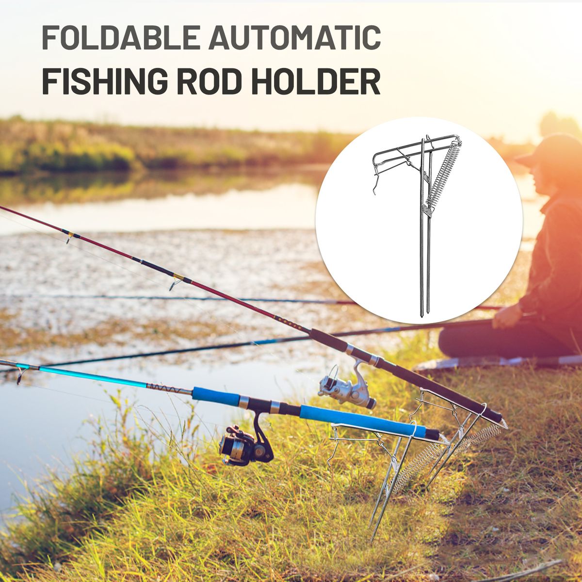 Foldable Automatic Fishing Rod Holder Stainless Steel
