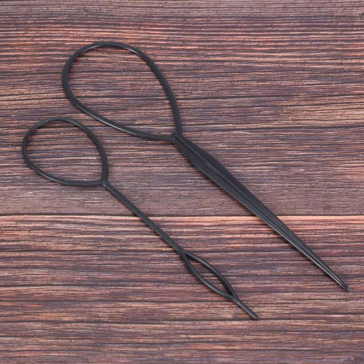 2 pcs Topsy Tail Hair Styler Hair Style Hair Twister Snare Loop Black