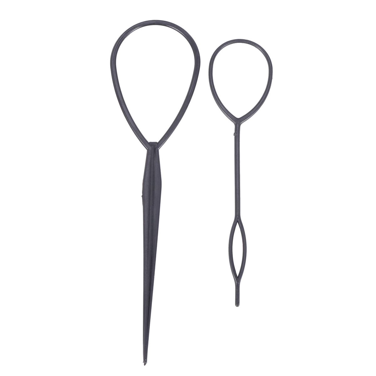 2 pcs Topsy Tail Hair Styler Hair Style Hair Twister Snare Loop Black