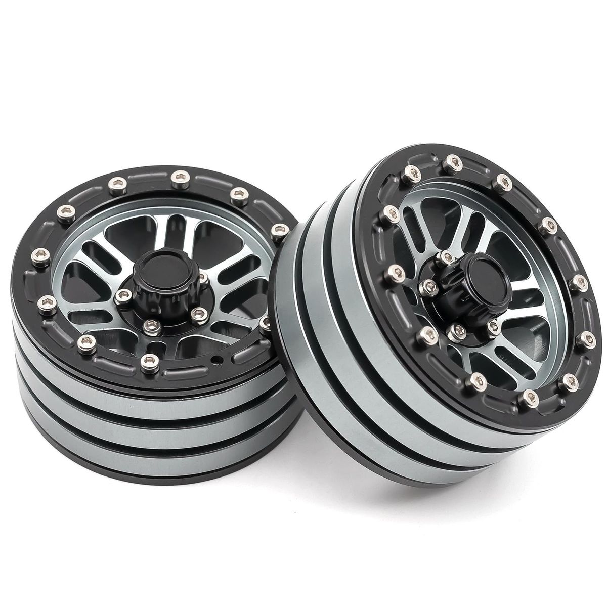 Aluminum Alloy Wheel Rims  Beadlock Hub 4pcs 1.9inch 55*26*40mm  Replacement for Axial SCX10 90026 90046 TRAX4 D90 Wraith 90048 1/10 Remote Control Car