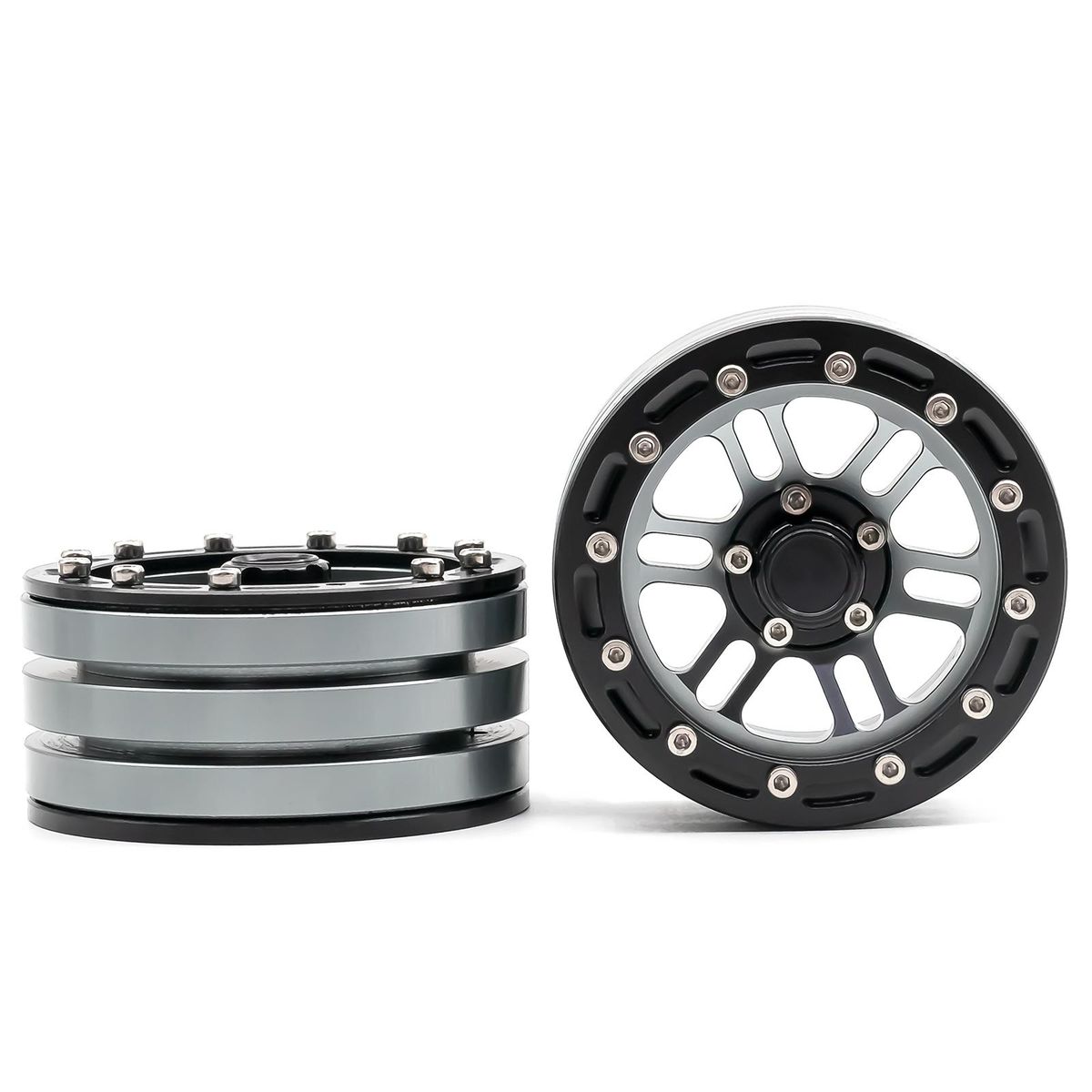 Aluminum Alloy Wheel Rims  Beadlock Hub 4pcs 1.9inch 55*26*40mm  Replacement for Axial SCX10 90026 90046 TRAX4 D90 Wraith 90048 1/10 Remote Control Car