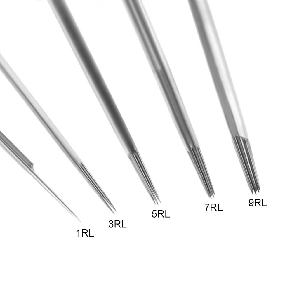 100pcs Mixed Tattoo Needle Set 1RL 3RL 5RL 7RL 9RL Stainless Steel Round Liner Professional Permanent Tattoo Tool Kit