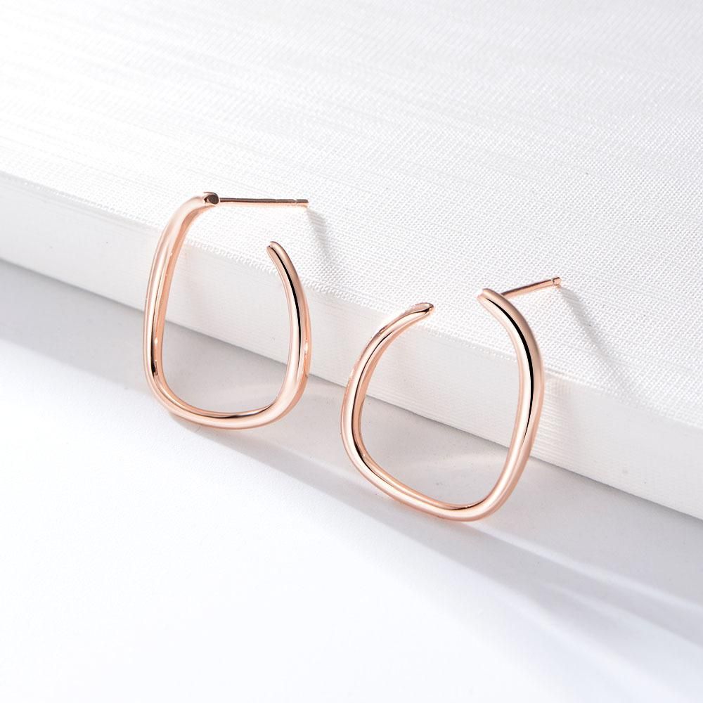 S925 Sterling Silver European And American Personalized C- Shaped Earrings Women's Minimal