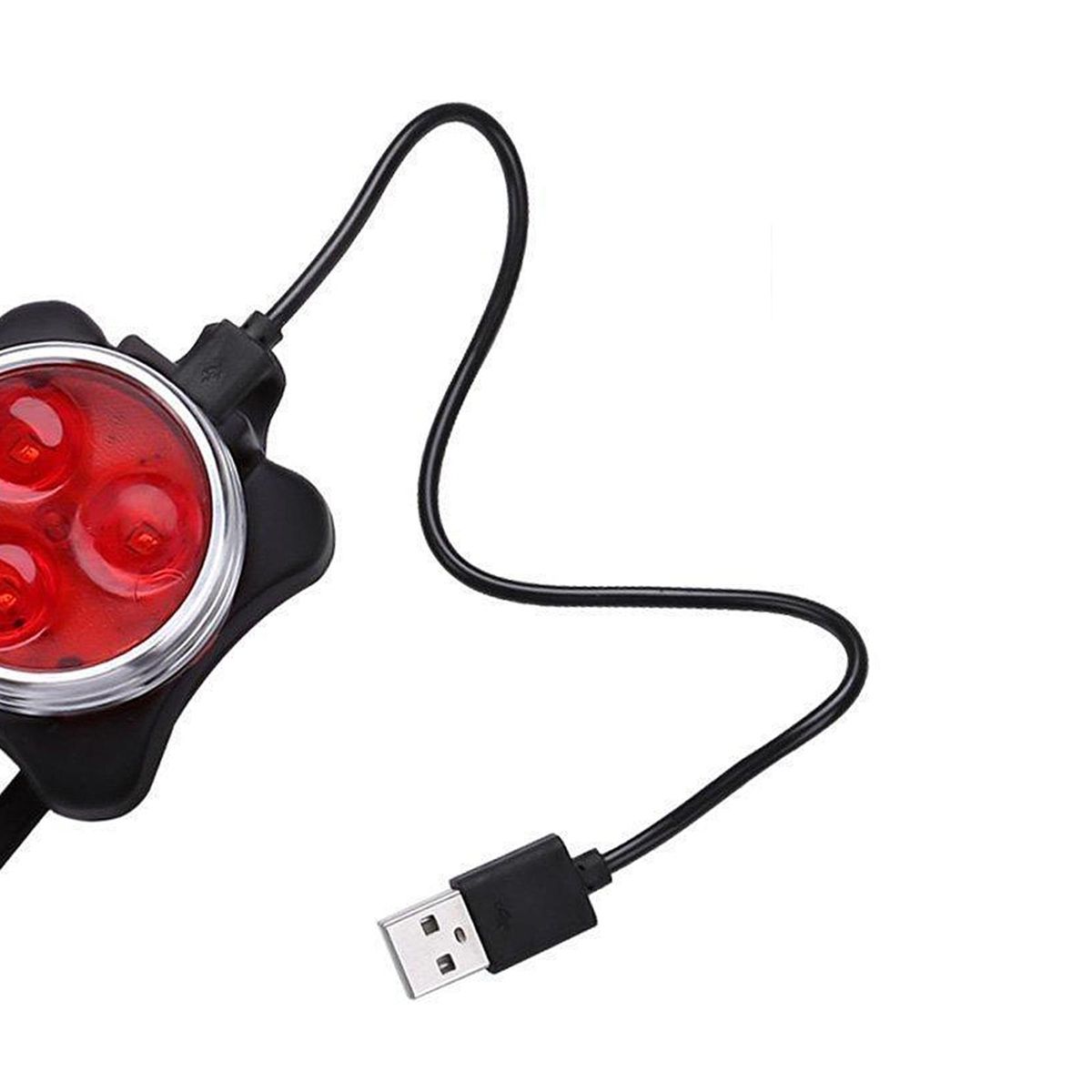 USB Rechargeable Bike Lights Set Head Tail Light Front+Tail Light