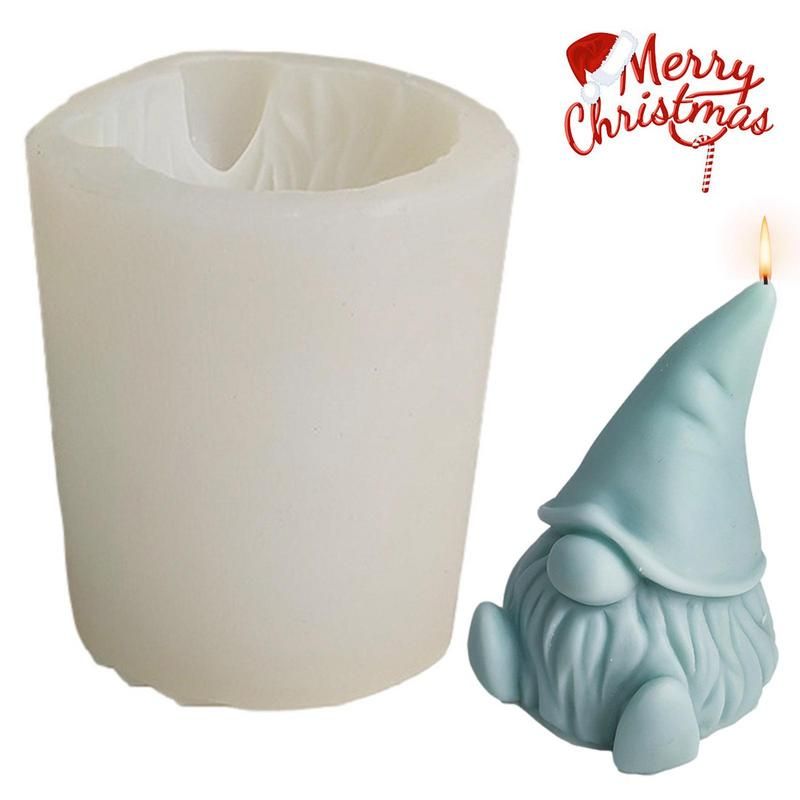 Christmas Gnome Candle Mould 3D Gnome Silicone Candle