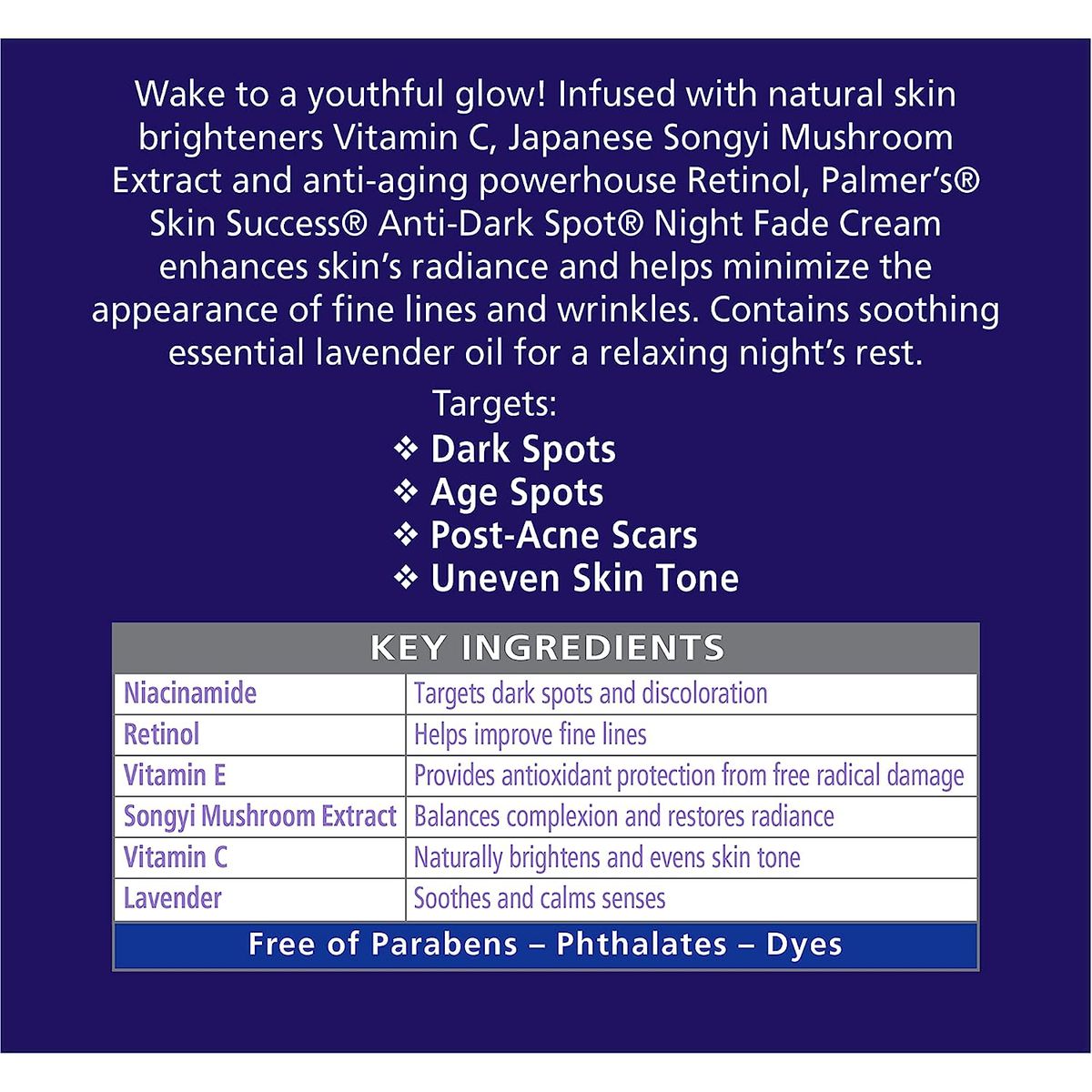 Skin Success Anti-Dark Spot Fade Cream Night 75g