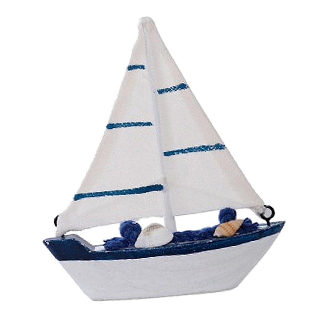Nautical Mini Wooden Rudder Sailboat Table Bookshelf Display Ornament