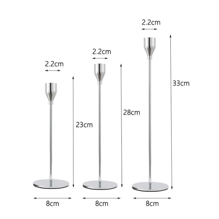 3 PCS / Set Candle Holder Thin Bottom (Gold)