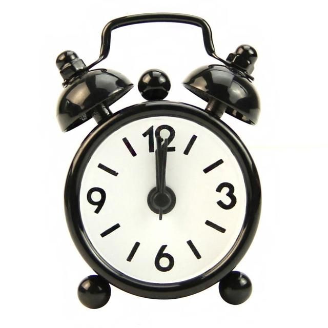 Retro Round Bedside Desk Table Clock Morning Alarm Clock