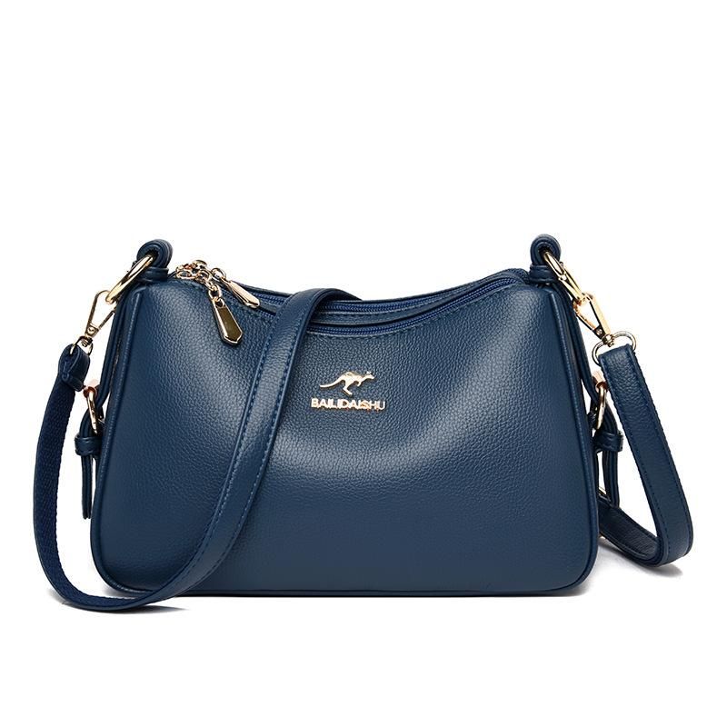 2023 New Women's Bag Middle aged Mom's Bag Soft Leather Handbag Casual One Shoulder Diagonal