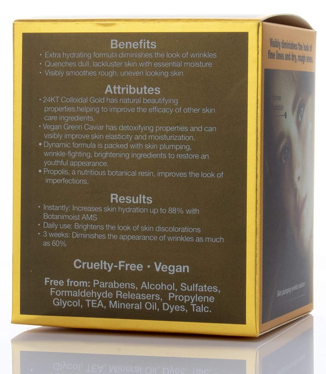 Retinol Night Cream,Gold And Vegan Green Caviar For Fine Lines, Wrinkles, And Dark Spots