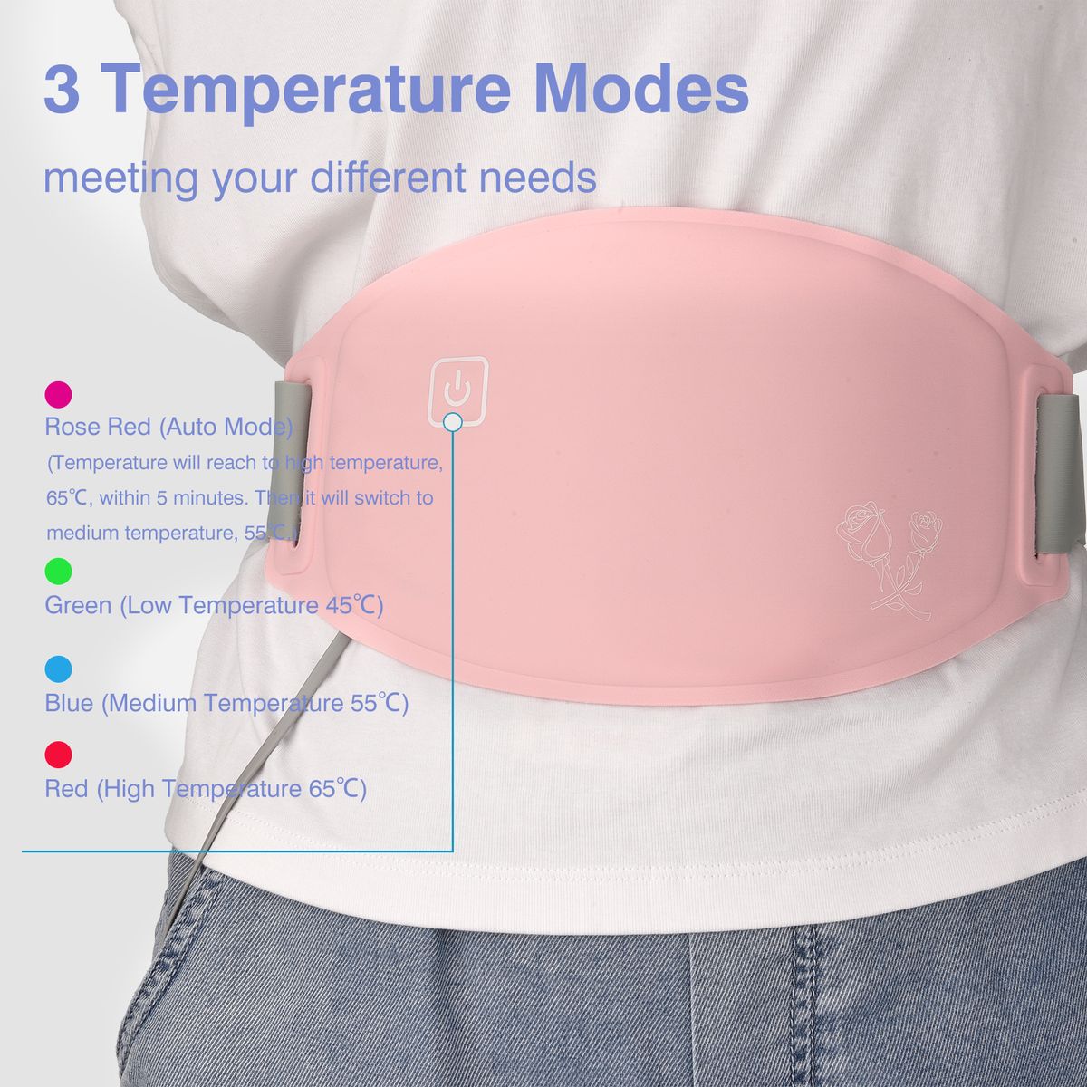 Portable Heating Pad Electric Waist Belt Device Fast Heating