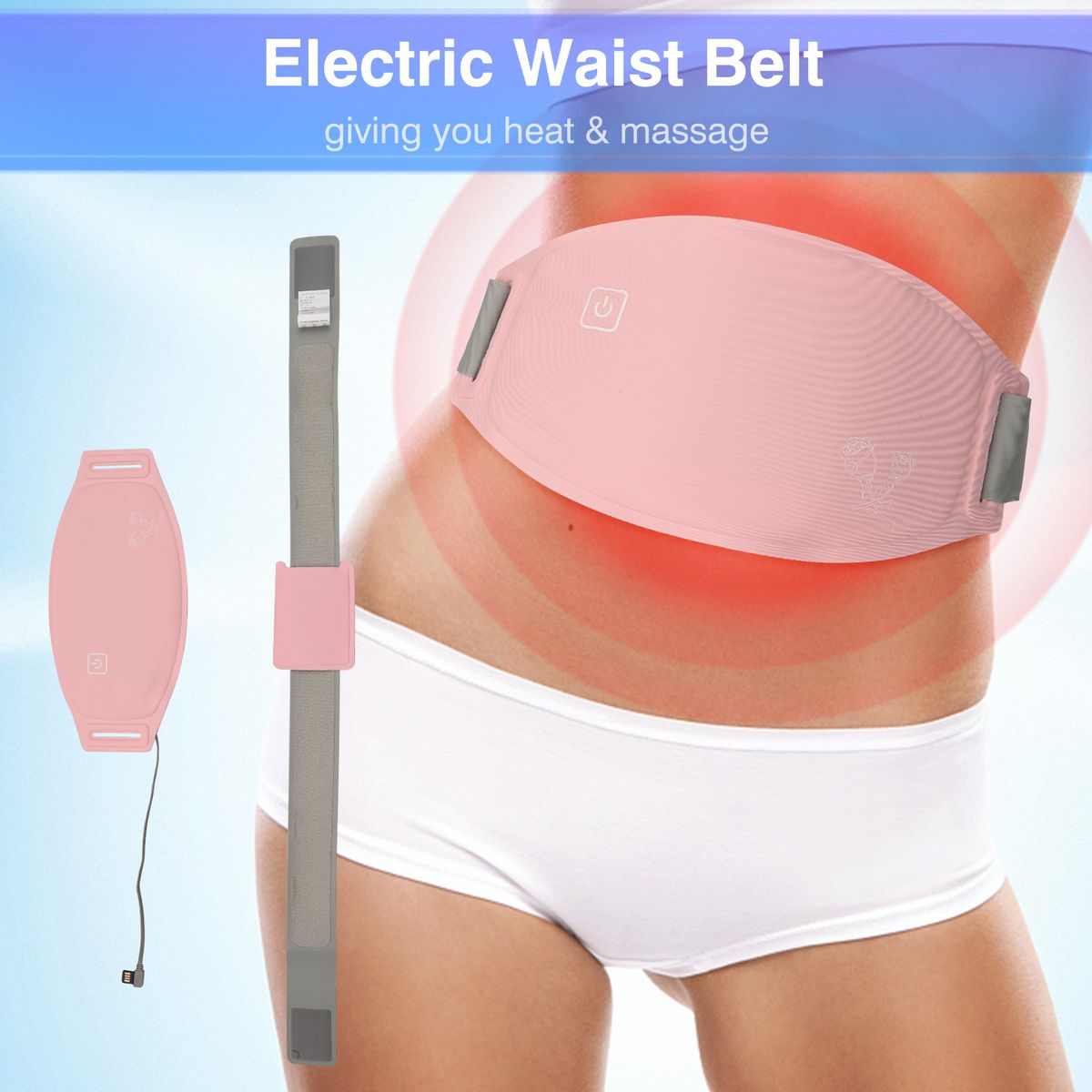 Portable Heating Pad Electric Waist Belt Device Fast Heating