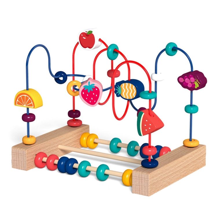 Children Beads Around Puzzle Block Toys, Style: Cupid Fruit