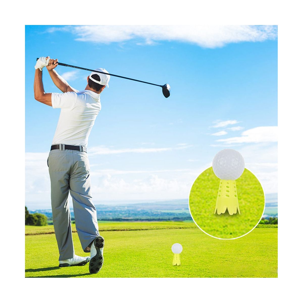 Golf Mat Tees Yellow Plastic Golf Simulator Tees