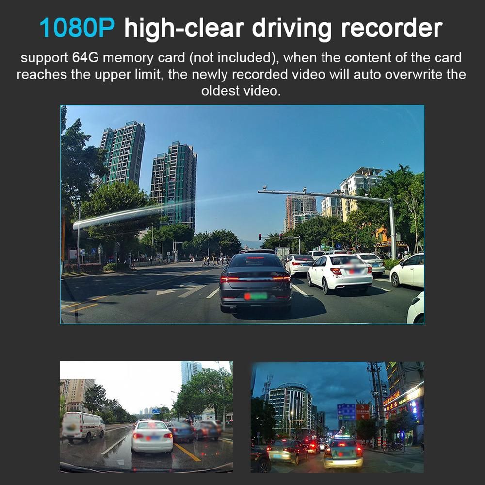 1080P DVR Dash Camera 4 Inch Car Dashcam Driving Recorder 150° Wide Angle Support Night-Vision Loop Recording Reversing Picture