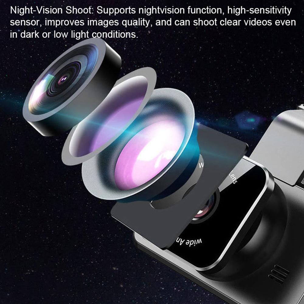 1080P DVR Dash Camera 4 Inch Car Dashcam Driving Recorder 150° Wide Angle Support Night-Vision Loop Recording Reversing Picture