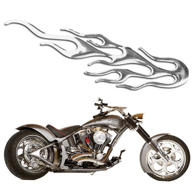 3d Motorcycle Auto Flared Fire Sticker Decal Emblem Label