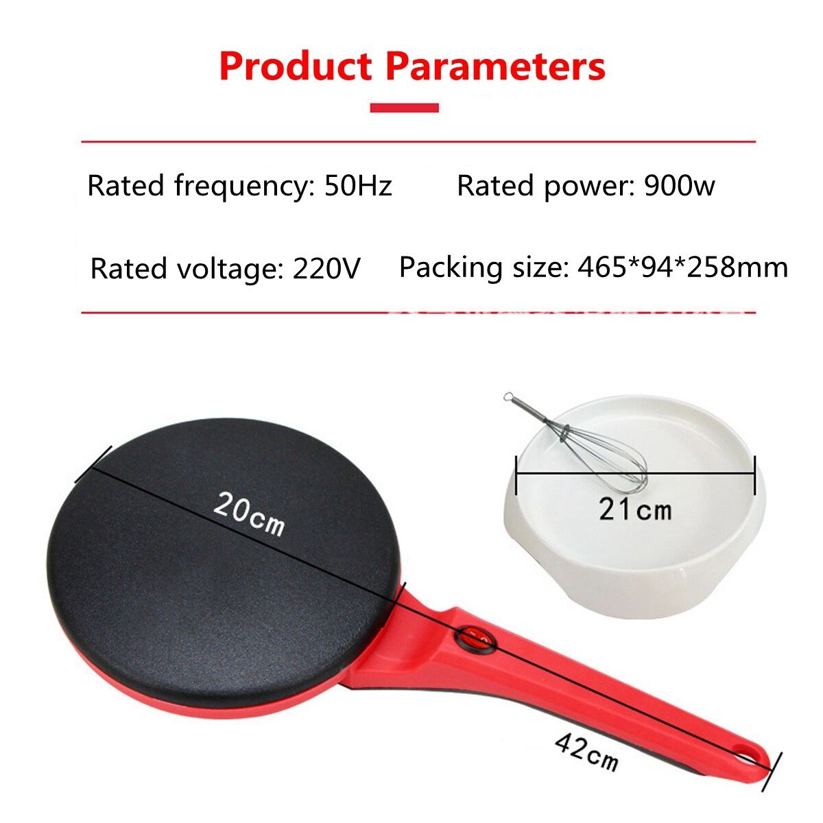 600W Electric Baking Pan Home Pancake Machine Automatic Spring Cake Machine With Egg Beater Batter Basin