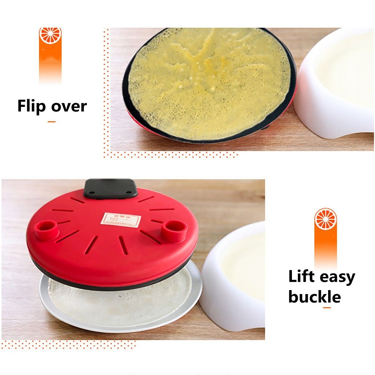 600W Electric Baking Pan Home Pancake Machine Automatic Spring Cake Machine With Egg Beater Batter Basin