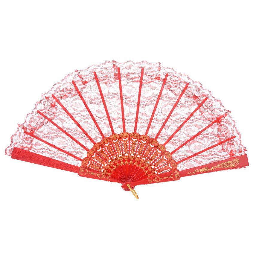 Lace Folding Hand Decor Chinese Party Fan Pcs Style 1 Dropshipping Folding Held 2018 Wedding Fan Dance
