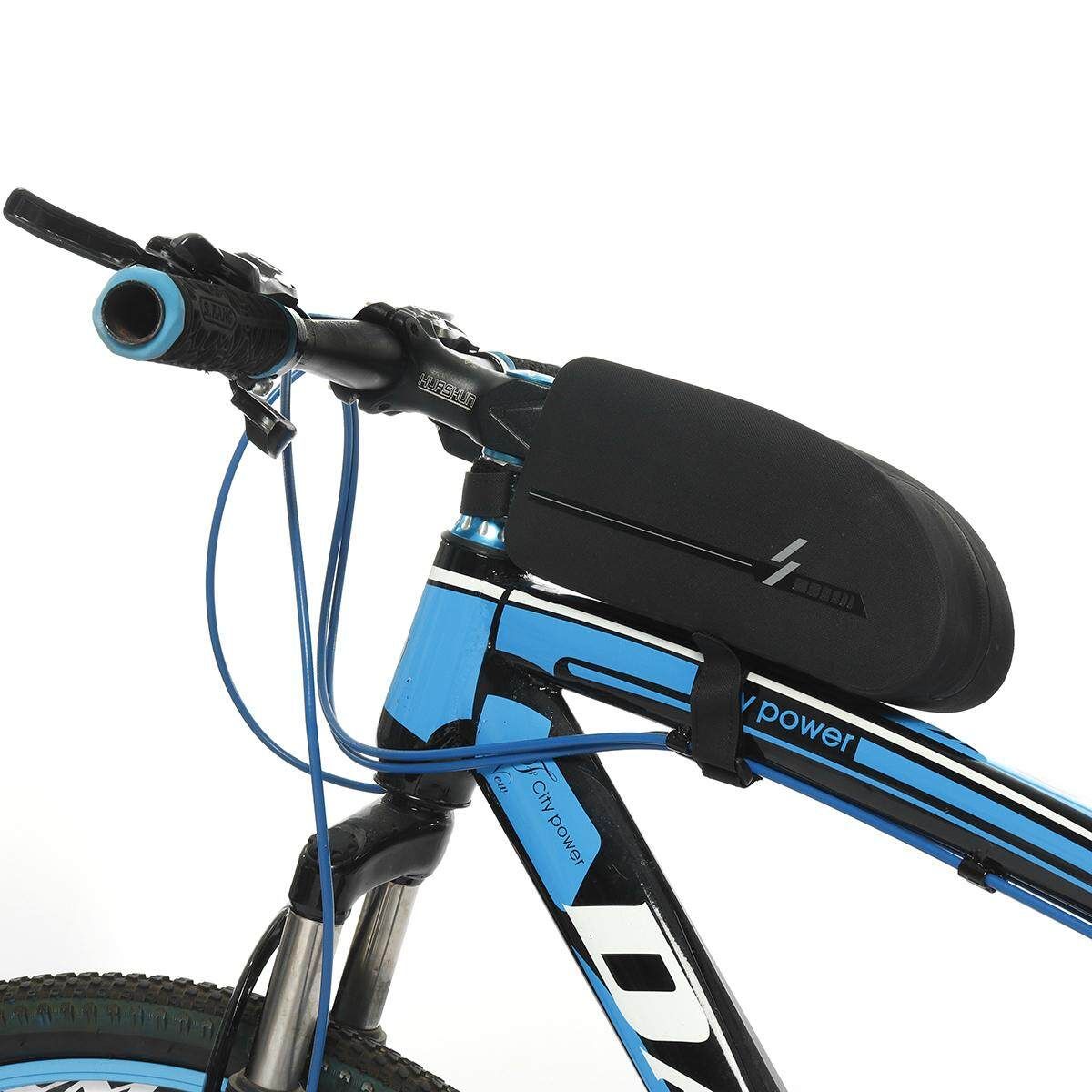 Bike Bicycle Front Frame Cycling Tube Pouch Holder Waterproof Saddle Bag Pannier Trumpet