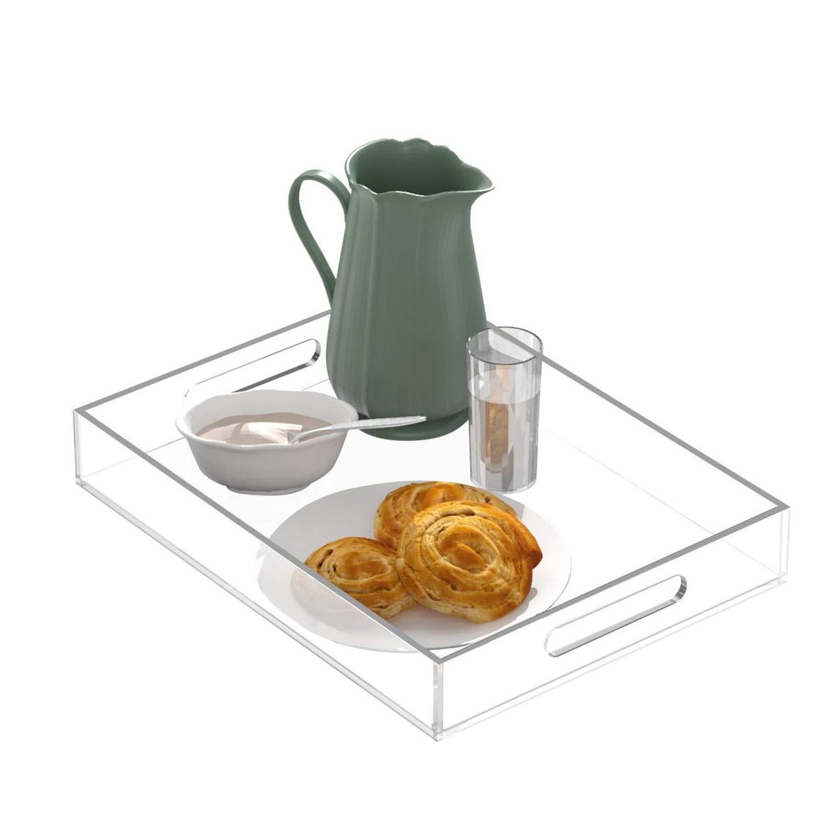 Snack Serving Tray Acrylic Serving Tray with Handle Versatile Home