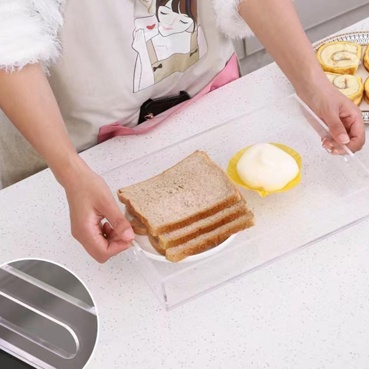 Snack Serving Tray Acrylic Serving Tray with Handle Versatile Home