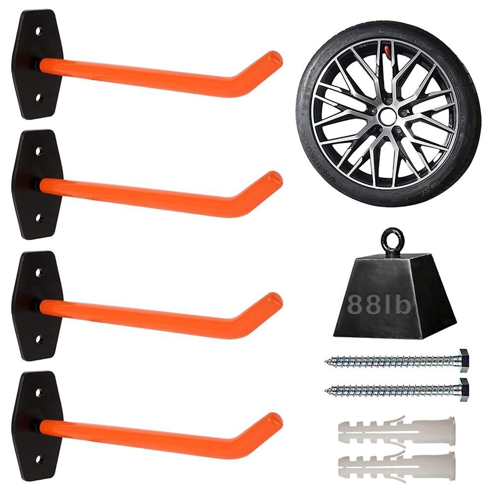 4 PCS Garage Hooks with Anti-Slip Coating,Hang Heavy Tools