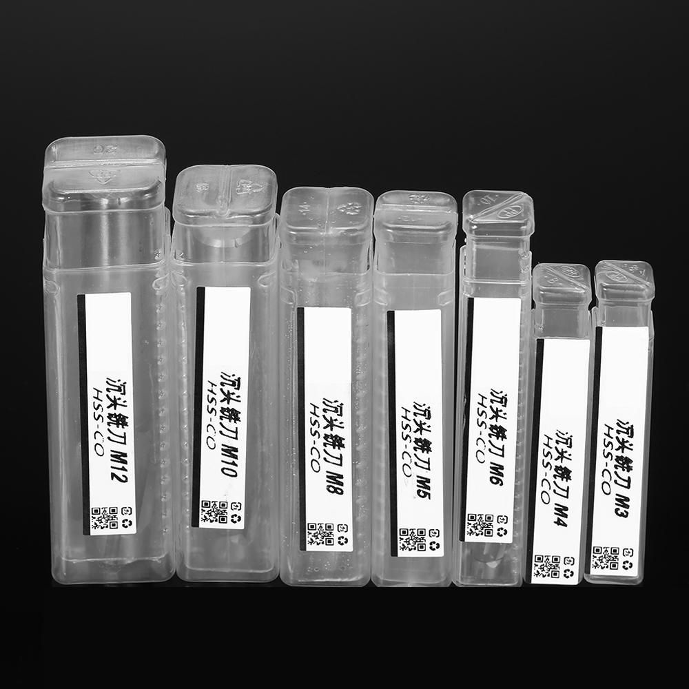 7pcs/set Counterbore Set M3-M12 High Quality High-speed Steel 4 Flutes Straight Shank Counterbore End Mills