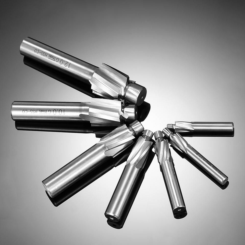 7pcs/set Counterbore Set M3-M12 High Quality High-speed Steel 4 Flutes Straight Shank Counterbore End Mills