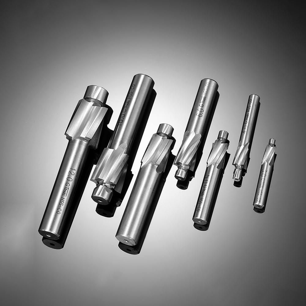 7pcs/set Counterbore Set M3-M12 High Quality High-speed Steel 4 Flutes Straight Shank Counterbore End Mills