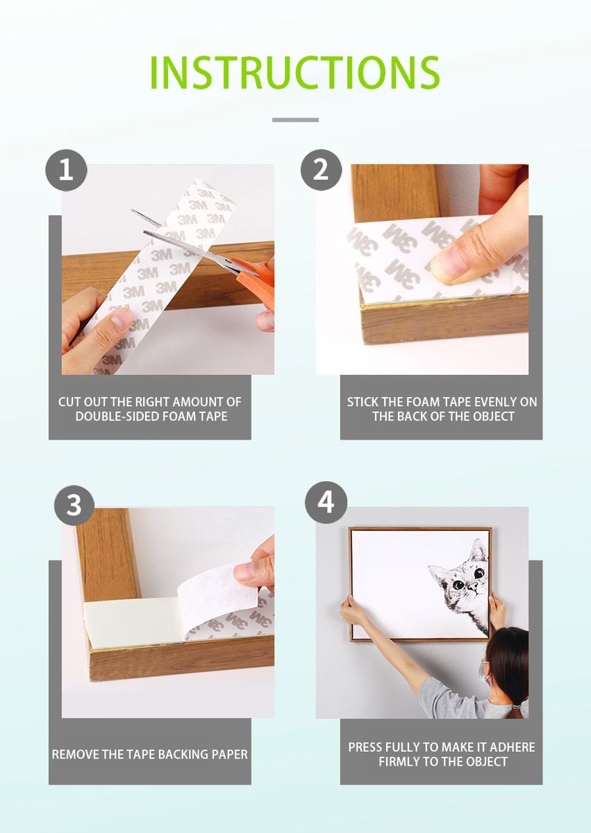 3M Foam Double-sided Tape Fixed Wall Photo Frame High Viscosity Wall Glue Without Trace