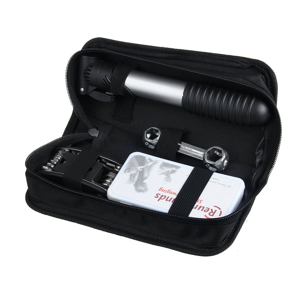 Bicycle Mountain Bike MTB Cycle Puncture Tyre Pump Repair Multi Tools Kit W/Bag