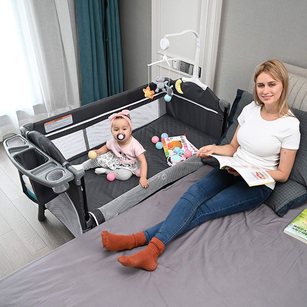 Baby Foldable Trend Yard Bed Cot With Canopy (multicolor)