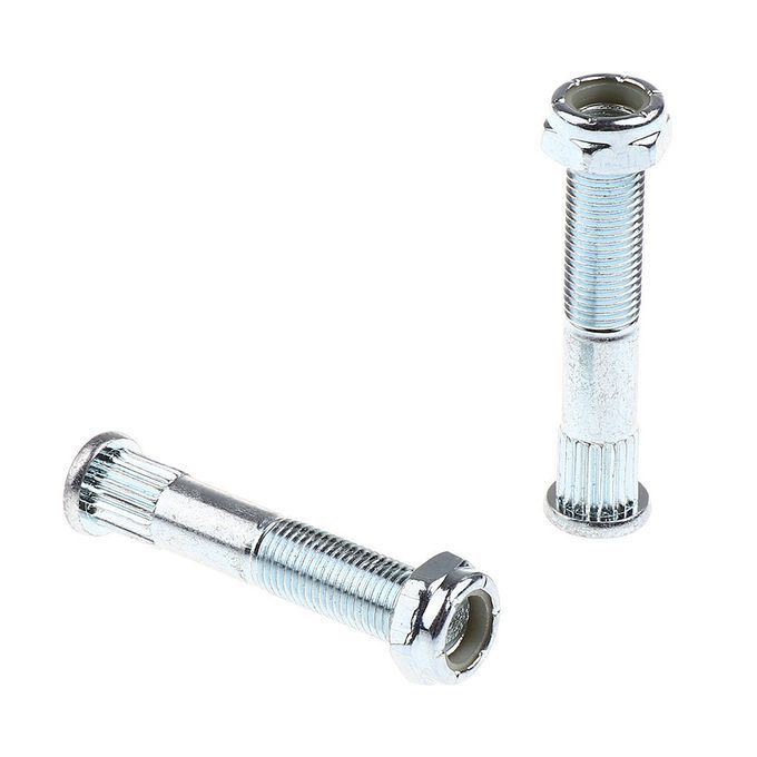 2 Pieces Skateboard Truck Kingpin With 2 Nuts Longboard Truck Silver