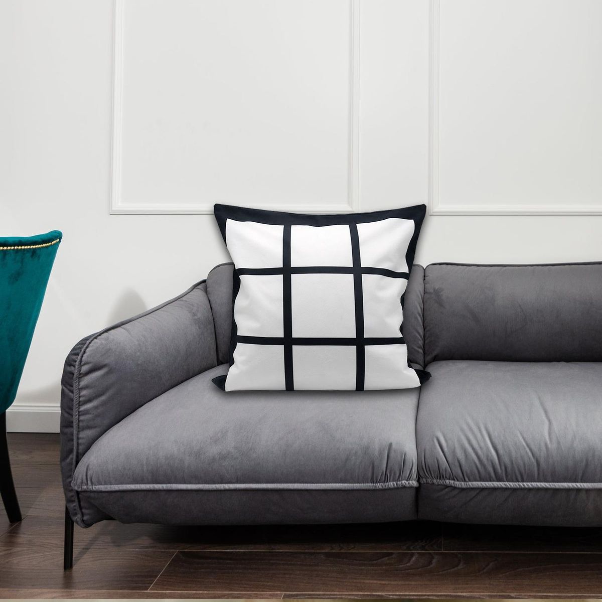 Modern Sublimation Blank Panel Pillow Case Sofa Couch Bedroom 9 Grids