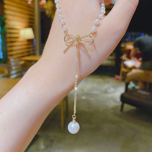 Pearl Crystal Butterfly Women's Fashion Necklace
