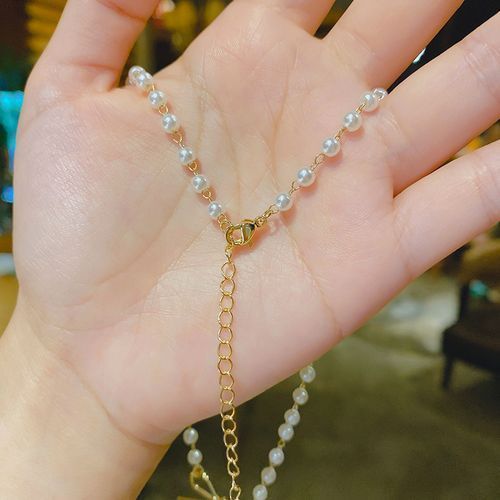 Pearl Crystal Butterfly Women's Fashion Necklace