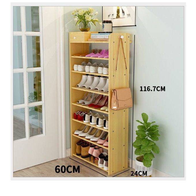 8 Layers Wooden Shelf With Drawer- Shoe Rack