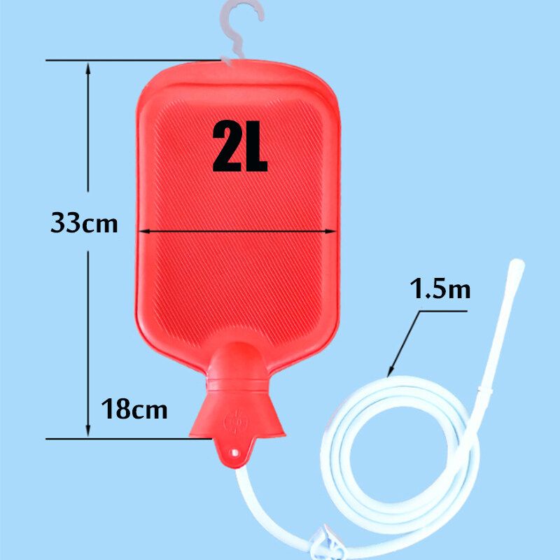 2L Manual Reusable Enema Bag Hot Water Bottle Colonic Irrigation Cleansing