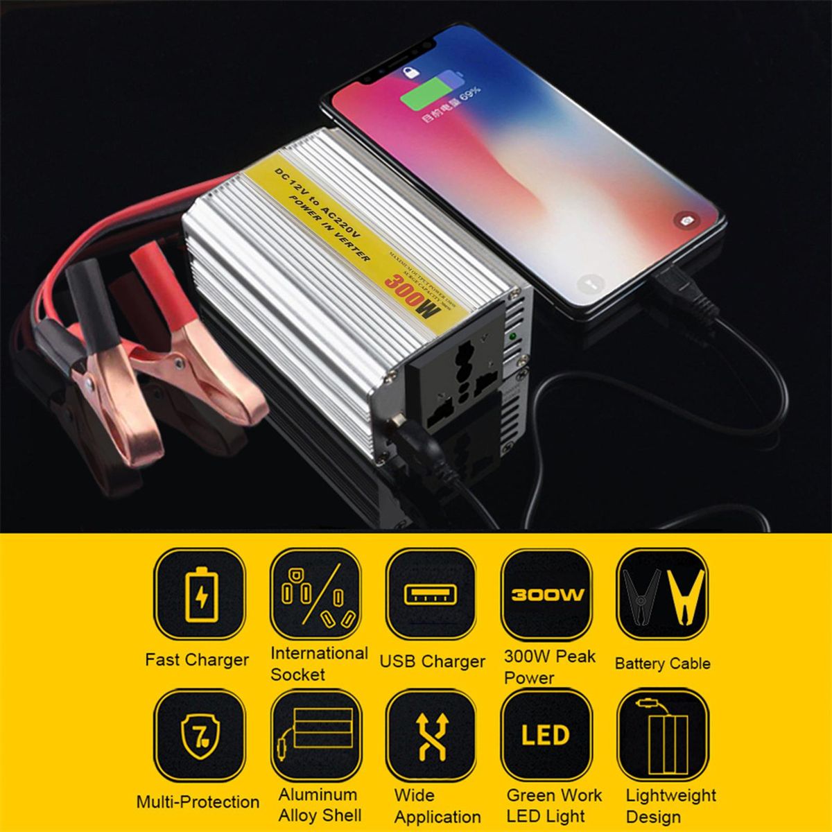 Car Power DC 12V Car Home Outdoor Camping Wave Power