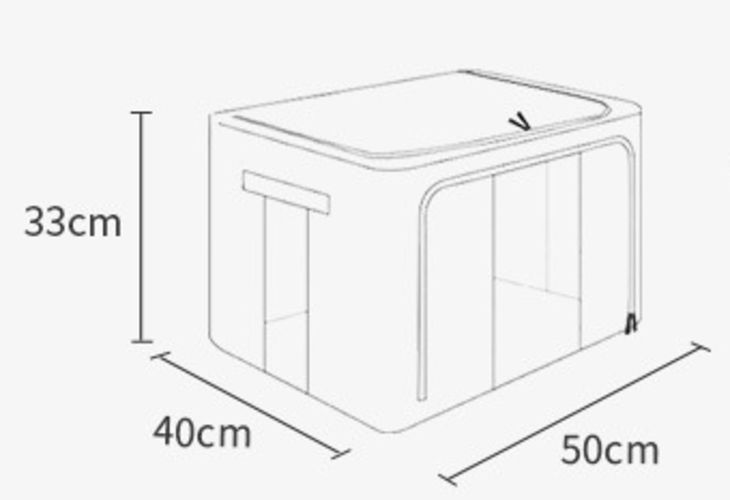 Wardrobe Zipper Large Capacity Portable Folding Steel Framework Sweater Clothes Storage Box Organizer Cotton Linen Closet Home