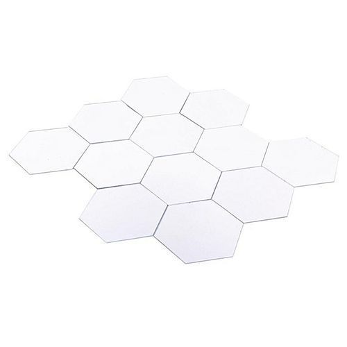 Mirror 12 Piece Hexagon Acrylic Mirror Wall Stickers Wall Decor Home Decoration-Silver