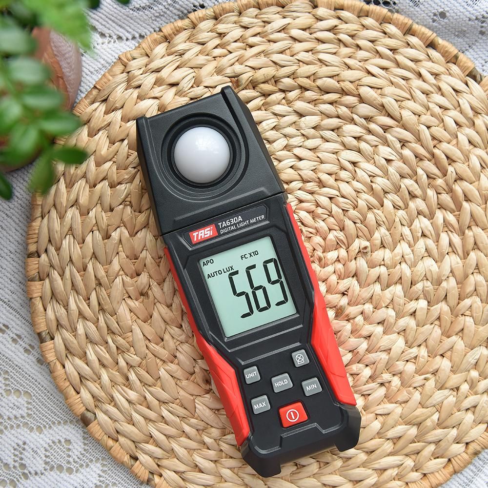 TASI Digital Light Meter Illuminance Lux Meter with Record Function LCD Display 0~200,000 Measurement Range Flexible Sensor Light Tester for Photography Plants Indoor Outdoor