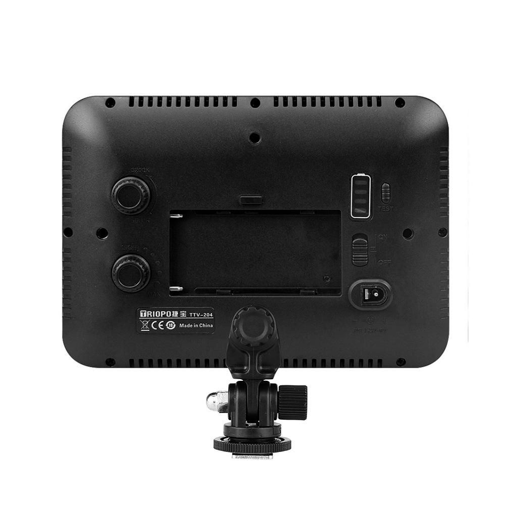 Triopo TTV-204 Ultra Thin Photographic Equipment LED Camera Video Light Lamp Panel 3200K~5500K Dimmable for Canon Nikon Pentax DSLR Camera Video Camcorder Fit for Sony NP-F NP-FM NP-H Series Battery AA Battery Pack