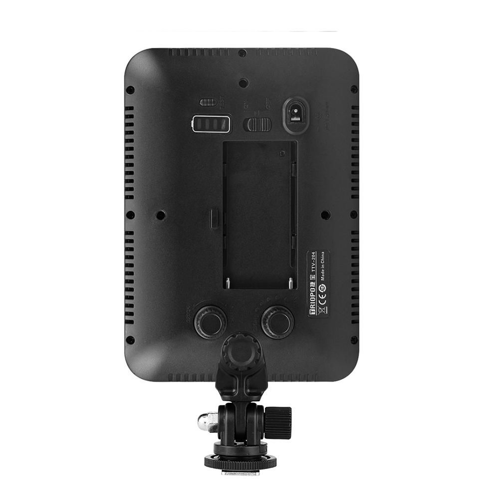 Triopo TTV-204 Ultra Thin Photographic Equipment LED Camera Video Light Lamp Panel 3200K~5500K Dimmable for Canon Nikon Pentax DSLR Camera Video Camcorder Fit for Sony NP-F NP-FM NP-H Series Battery AA Battery Pack