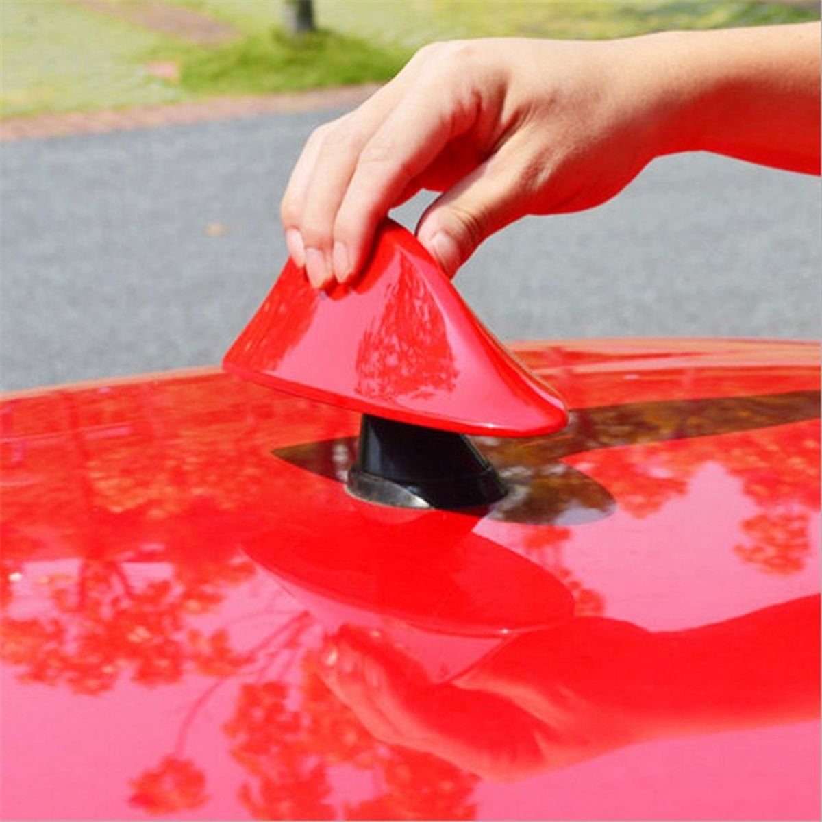 Car Antenna Self-adhesive Universal Shark Fin Shape-Black