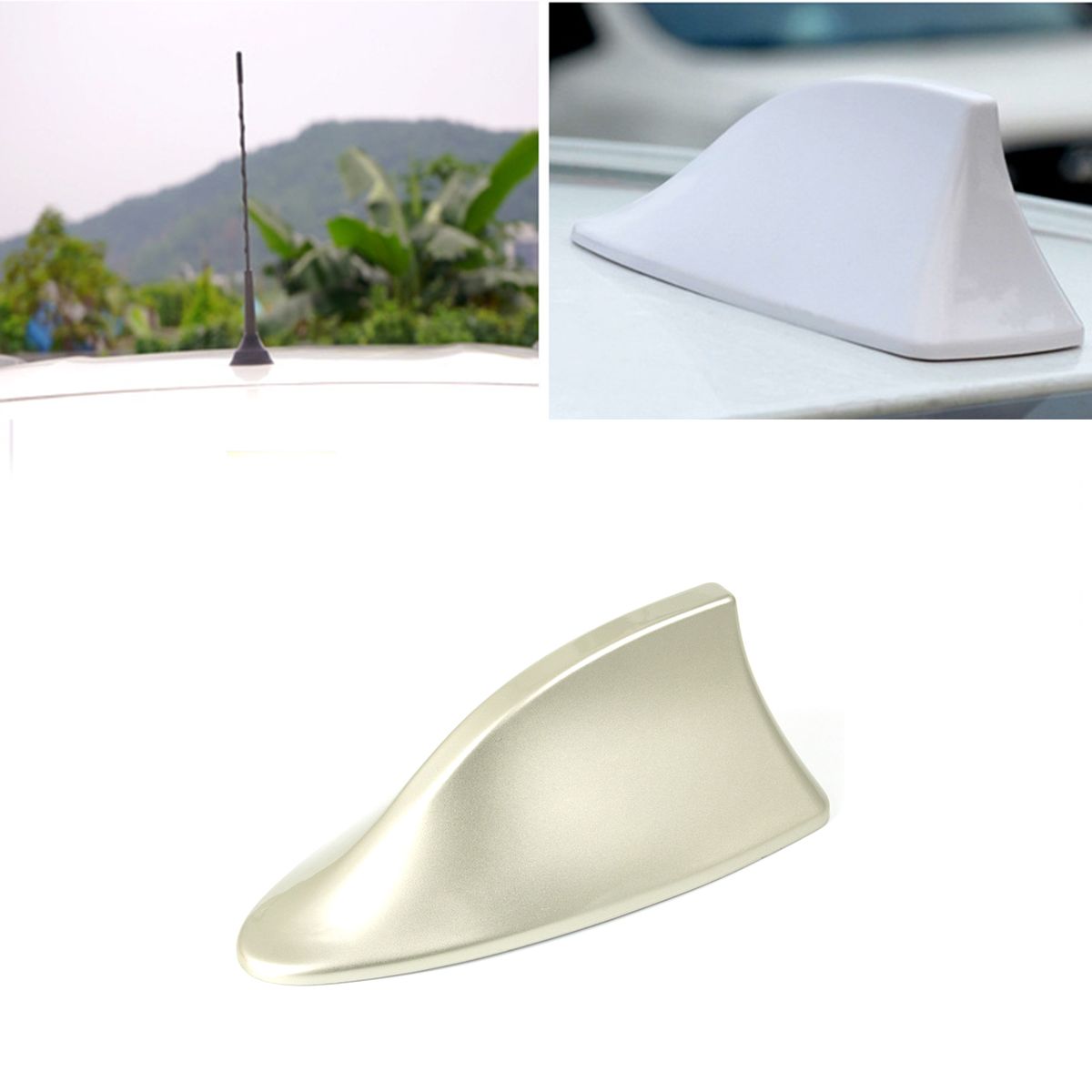 Car Antenna Self-adhesive Universal Shark Fin Shape-Black