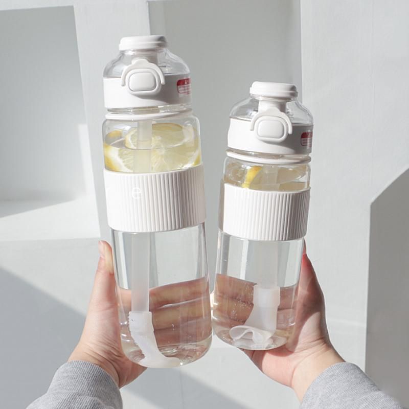 720ml/1100ml Water Bottle with Lid Straw Portable Outdoor Sports Travel Fitness
